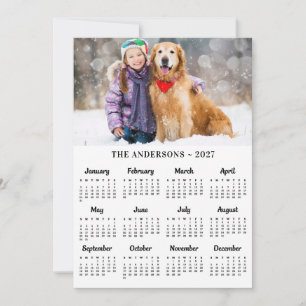 2027 Benutzerdefinierter Foto-Haustier-Welpe-Hund Feiertagskarte
