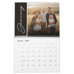 2027 Benutzerdefiniertes Familienfoto Moderne eleg Kalender