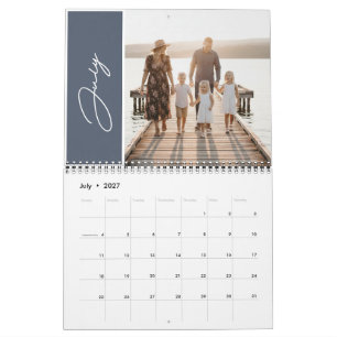 2027 Benutzerdefiniertes Familienfoto Moderner Ele Kalender
