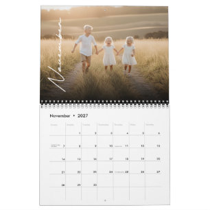 2027 Benutzerdefiniertes Familienfoto Moderner Ele Kalender