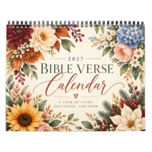 2027 Bibelvers-Kalender Wasserfarben Florales Gesc Kalender
