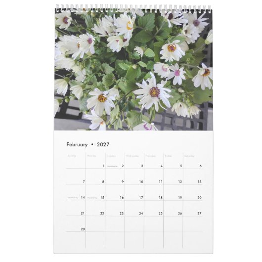 2027 Blumenkalender Kalender (Feb 2027)