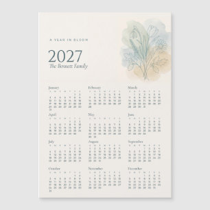 2027 Botanischer Familienkalender Magnet