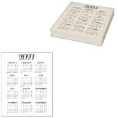 2027 Calendar #1 Four Rows, Three Columns Gummistempel (Stempel)