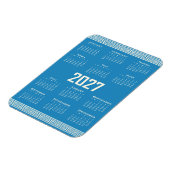 2027 Calendar, Greek Fret, Cosmic Latte on Blue Magnet (Linke Seite)