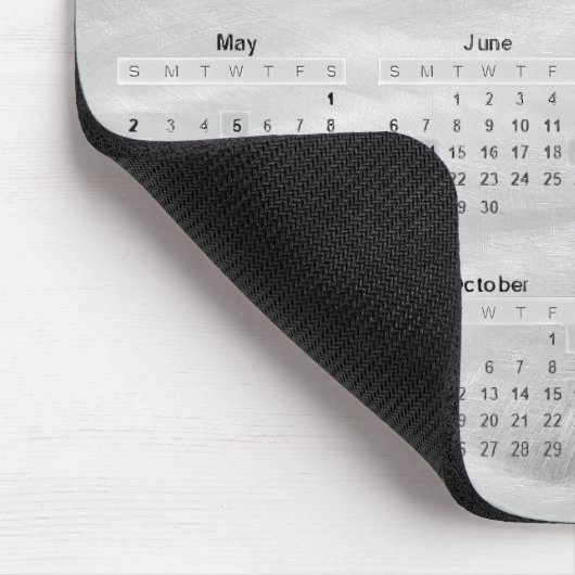 2027 Calendar Wavy Brushed Steel Abstract Mousepad (Ecke)