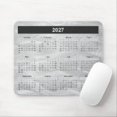 2027 Calendar Wavy Brushed Steel Abstract Mousepad (Mit Mouse)