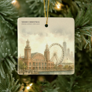 2027 Chicago Navy Pier Kalender Geschäft QR-Code Keramikornament