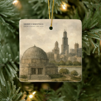 2027 Chicago Planetarium Kalender Geschäft QR-Code Keramikornament