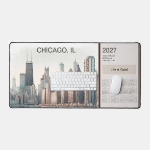 2027 Chicago-Skyline-Kalender-Schreibtischunterlag Schreibtischunterlage