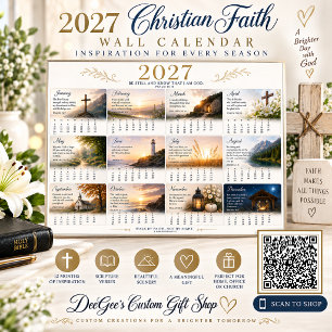 2027 Christlicher Glaubens-Wandkalenderposter Poster
