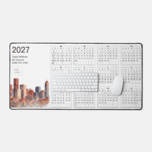 2027 Denver Skyline Geschäft-Logo Minimalistisch B Schreibtischunterlage