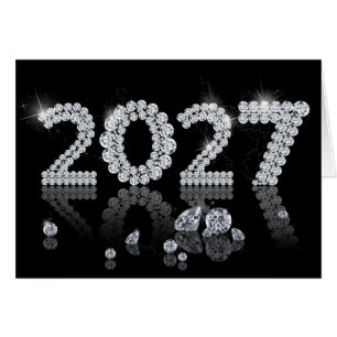 2027 Diamanten Luxus Frohes Neujahrs-Grußkarte