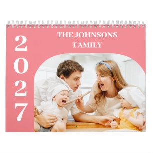2027 Einfache Moderne Individuelle 14 Fotos Famili Kalender