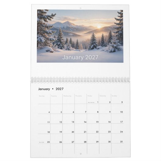 2027 einzigartiger und süßer Kalender (Jan 2027)
