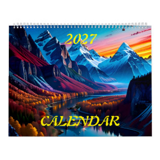 2027 Erstaunliche Schöne Pracht Landschaften Zwei Kalender