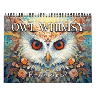 2027 Eulen Fantasie Kunstkalender Kalender