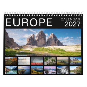 2027 Europa Landschaftsfotografie schwarz Kalender