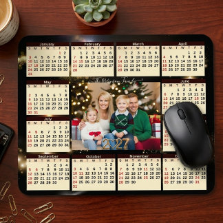 2027 Familien-Fotokalender Neujahrs-Mauspads Mousepad