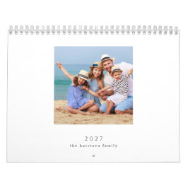 2027 Familienfoto-Andenken individuell 12 Monate Kalender