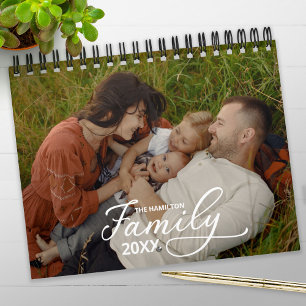 2027 Familienfoto-Chic-Script-Kalender Kalender