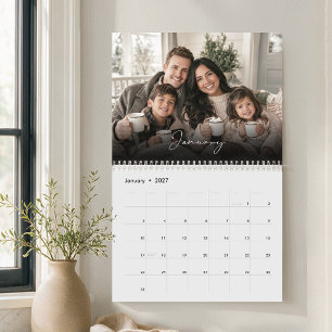 2027 Familienfoto Moderne Schrift Textkalender Kalender
