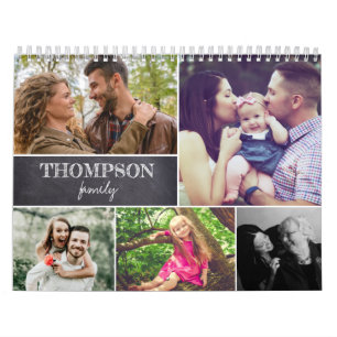 2027 Familienfoto-Schultafel Moderne Collage Kalender