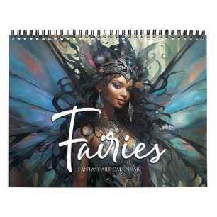 2027 Feen 9 Schwarzer Fantasy-Kunstkalender Kalender