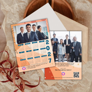 2027 Firmen-Fotokalender Geschäftsunternehmen Feiertagspostkarte
