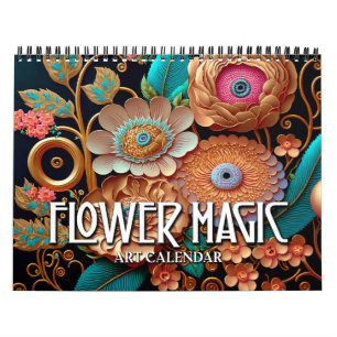 2027 Flower Magic 2 stilisierter Blumenkunstkalend Kalender