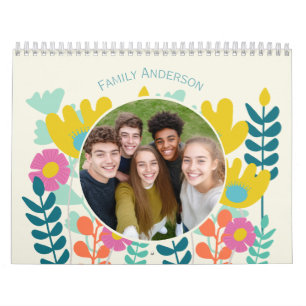 2027 Foto farbenfrohe Blumen moderne elegante Gesc Kalender