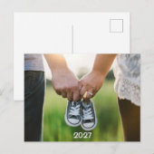 2027 Foto Schwangerschaft Erwartende Ankündigung Postkarte (Vorne/Hinten)