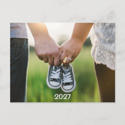 2027 Foto Schwangerschaft Erwartende Ankündigung Postkarte (Vorderseite)