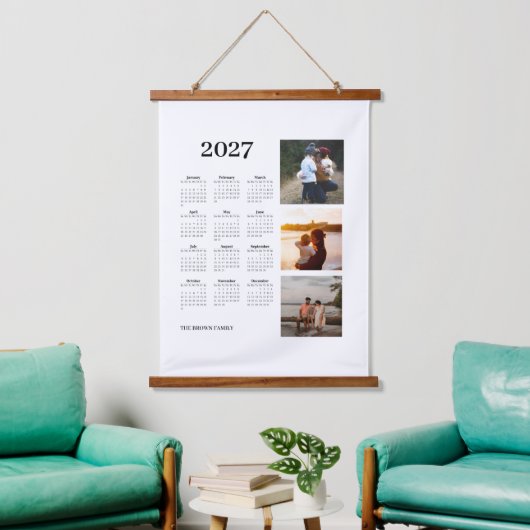 2027 Fotokalender Wandteppich Mit Holzrahmen (Wohnzimmer)