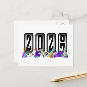 2027 Frohes Neues Jahr Kilometerzähler Postkarte
