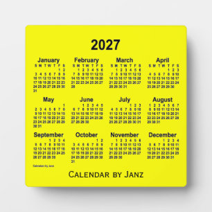 2027 Gelbe Schreibtischkalender von Janz Fotoplatte