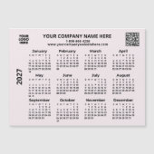 2027 Geschäft Ihr Logo QR-Code-Kalender-Magnet Magnetkarte (Vorderseite)
