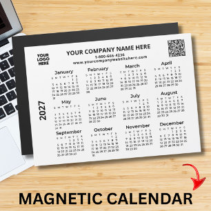 2027 Geschäft Ihr Logo QR-Code-Kalender-Magnet Magnetkarte