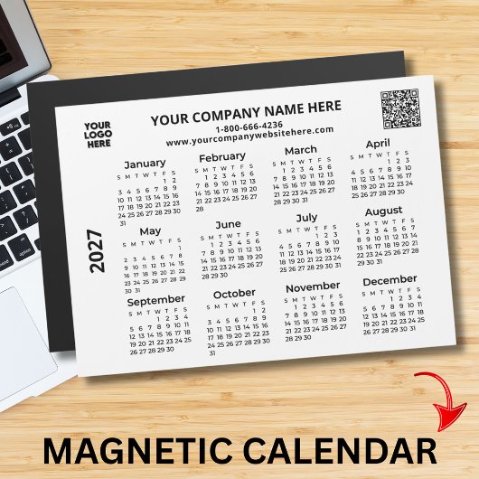 2027 Geschäft Ihr Logo QR-Code-Kalender-Magnet Magnetkarte