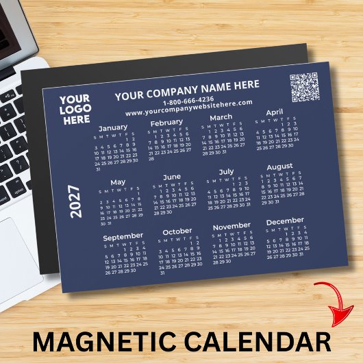 2027 Geschäft Ihr Logo QR-Code-Kalender-Magnet Magnetkarte