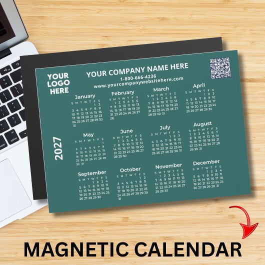 2027 Geschäft Ihr Logo QR-Code-Kalender-Magnet Magnetkarte