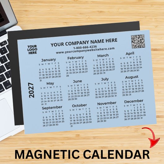 2027 Geschäft Ihr Logo QR-Code-Kalender-Magnet Magnetkarte
