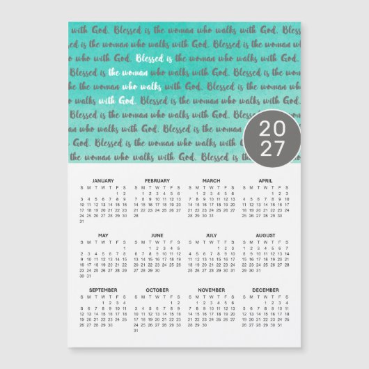 2027 Gesegnete Frau Magnetkalender Magnetkarte (Vorderseite)