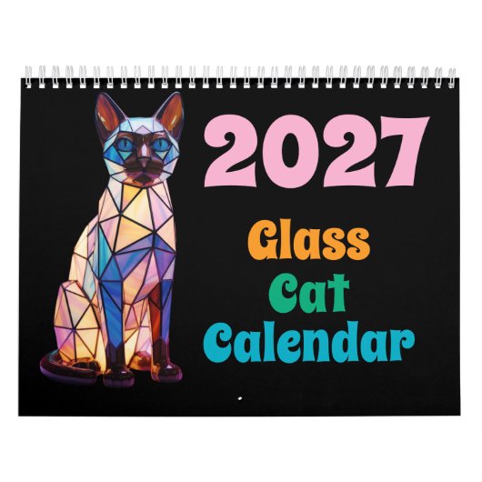 2027 Glas-Katze-Kalender Kalender (Titelbild)