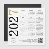 2027 Gold Weiß Kalender Logo QR Code Geschäft Magnetkarte (Vorne/Hinten)