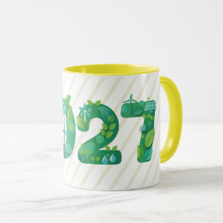 2027 Grüne Öko-freundliche Frohe Neujahr-Lenden- Tasse