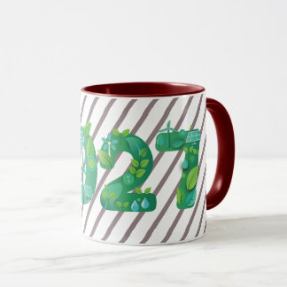 2027 Grüne Öko-freundliche Frohe Neujahr-Lenden- Tasse