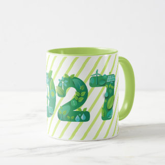 2027 Grüne Öko-freundliche Frohe Neujahr-Lenden- Tasse