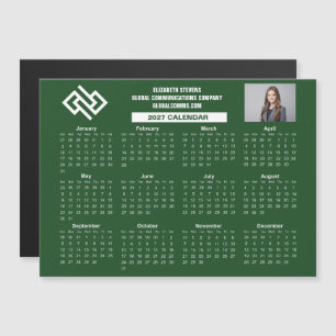 2027 Grüner Geschäfts-Kalender-Magnet kundenspezif Magnetkarte