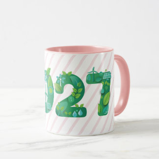 2027 Grüner Öko Freundliches Frohes Neues Jahr Lum Tasse